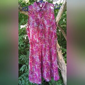 Xhilaration Floral Sleeveless Button Up Dress Size XL